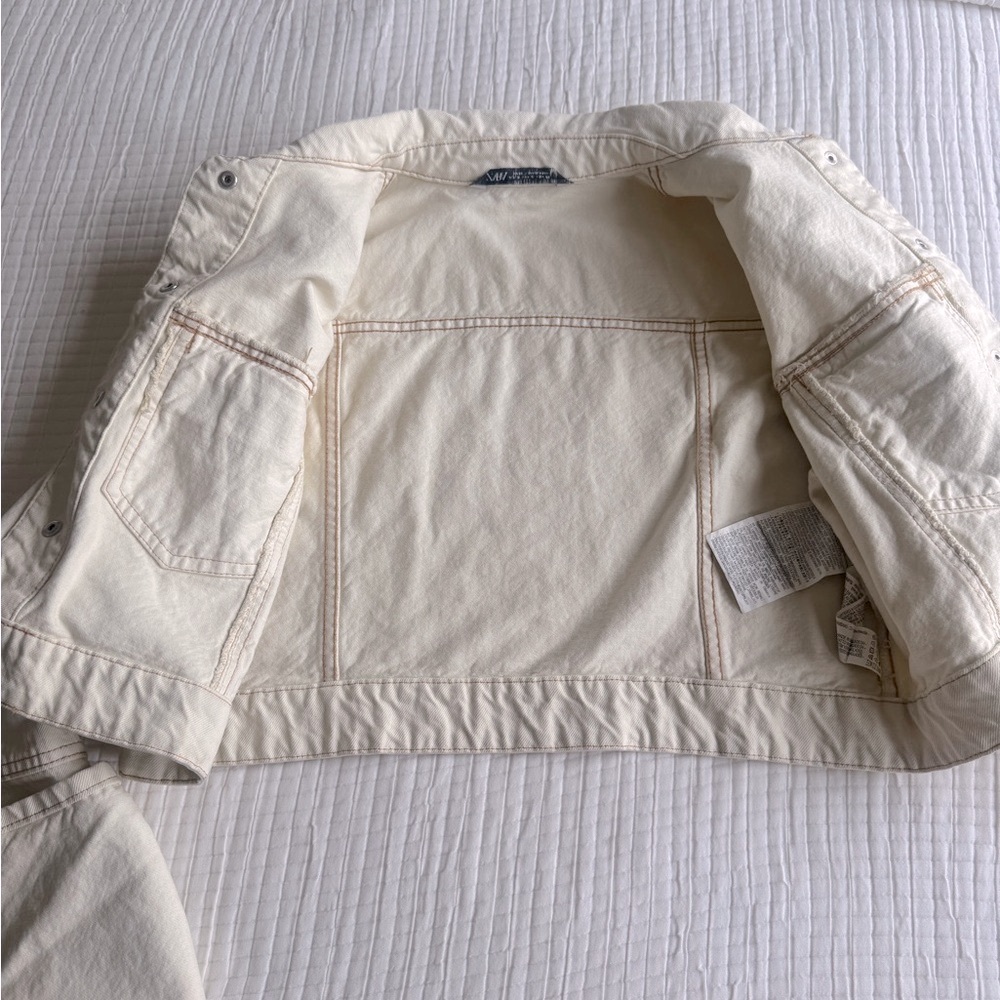 Cream Jean Jacket - Picture 7 of 10